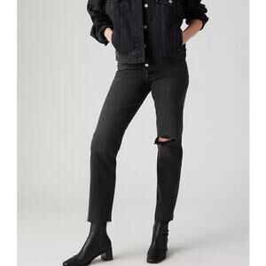 Levi's WEDGIE STRAIGHT FIT WOMEN'S JEANS Premium Denim Black 27